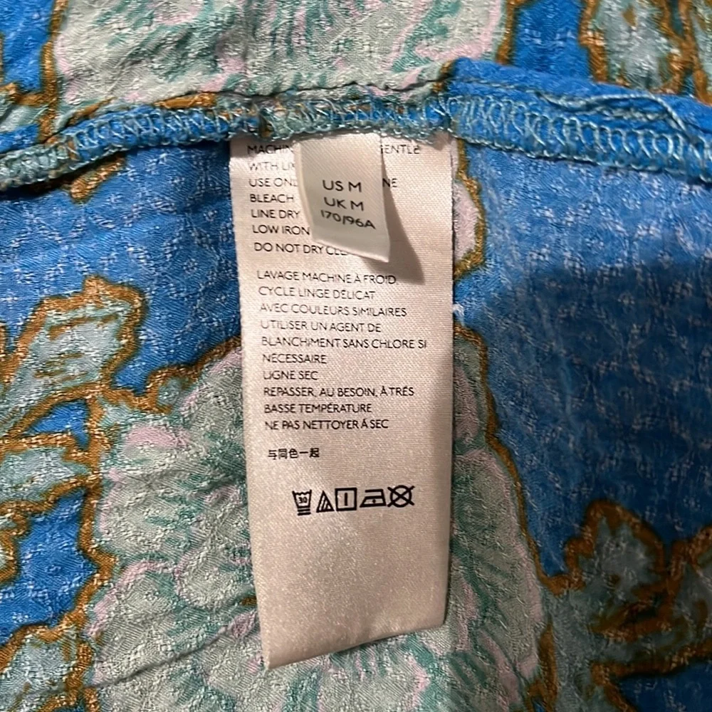 FREE PEOPLE Hanalei Bay Maxi Dress Blue Size Medium Turquoise Multi - Picture 14 of 16